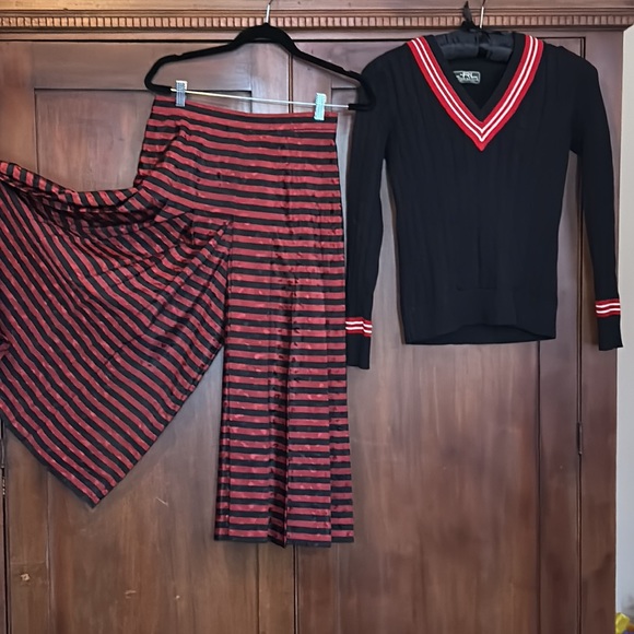 Vintage Jaeger Pleated Maxi Skort Culottes 8 - Picture 1 of 14